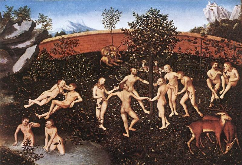 CRANACH, Lucas the Elder The Golden Age  thtre china oil painting image